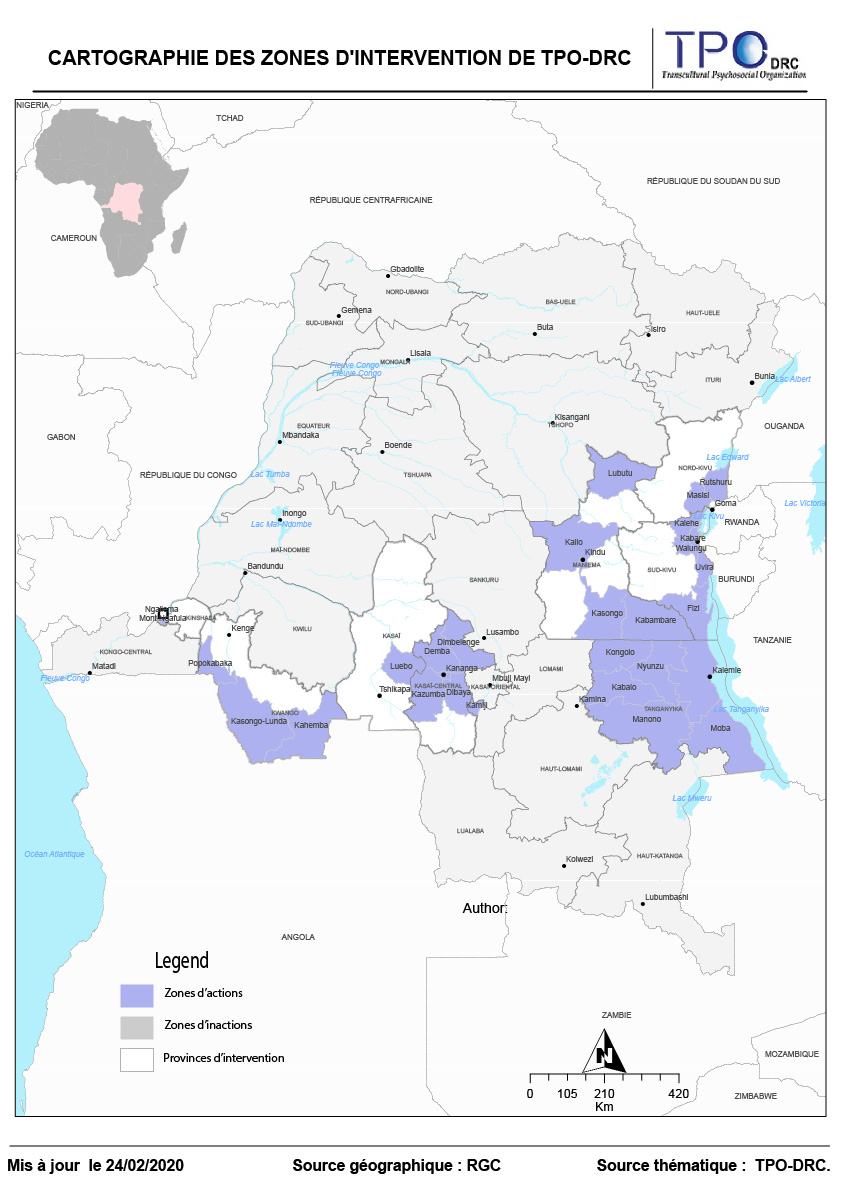carte d'activité de TPO-DRC